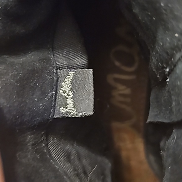 Sam Edelman sz 6 Louie Black Suede Leather Fringe Booties Western - Picture 6 of 7